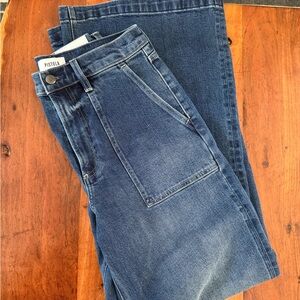 pistola Women's Mid Blue Denim Patch Pocket Jeans